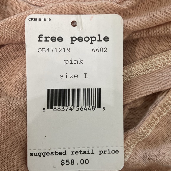 Free People Anna Burnout High Low Long Sleeve Distressed V-Neck Tee - Picture 8 of 8